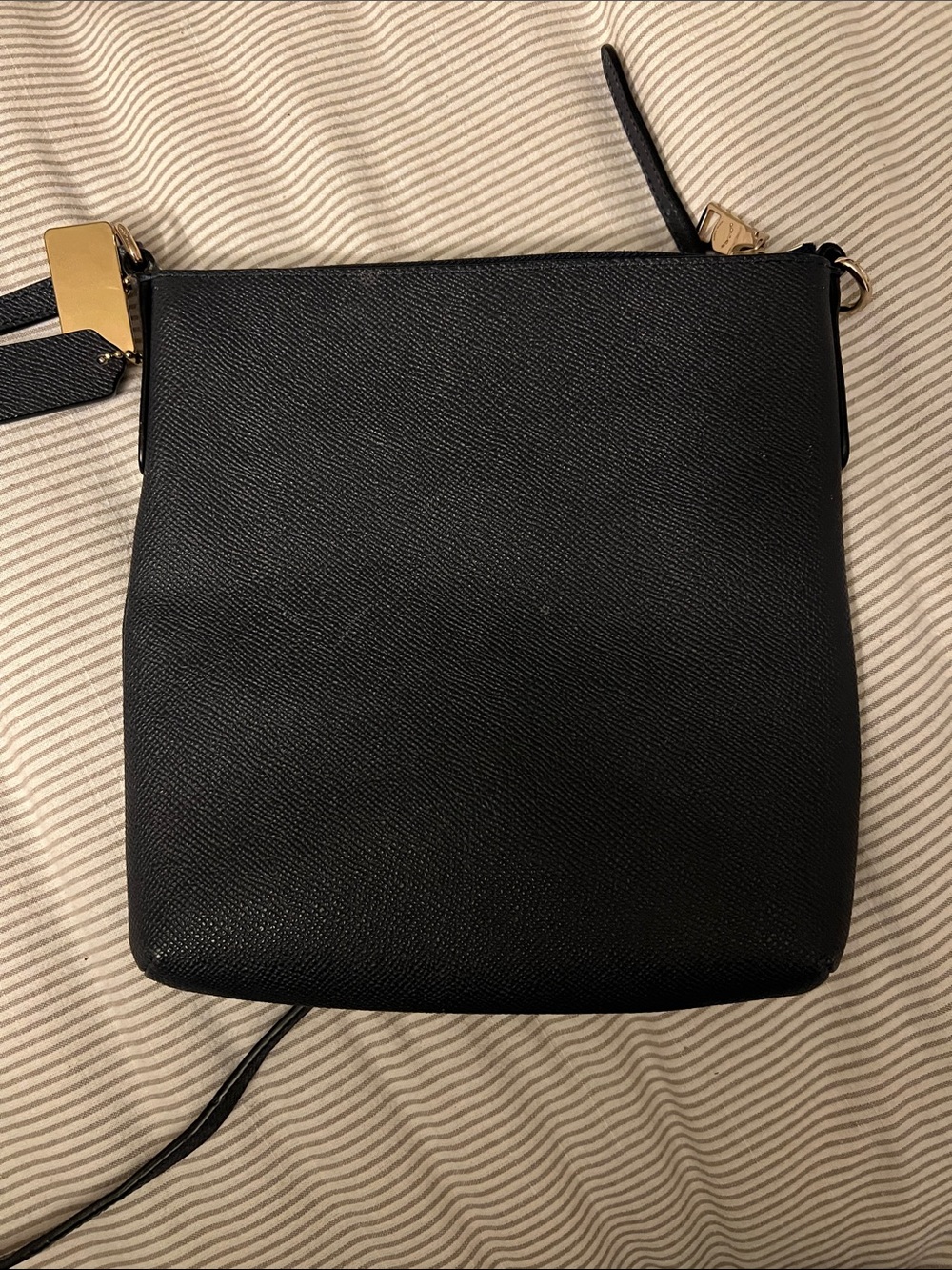Coach Black Leather Crossbody with Gold Accent - Picture 3 of 3
